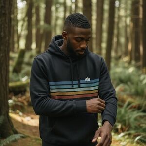 Men's Patagonia Black Striped Hoodie